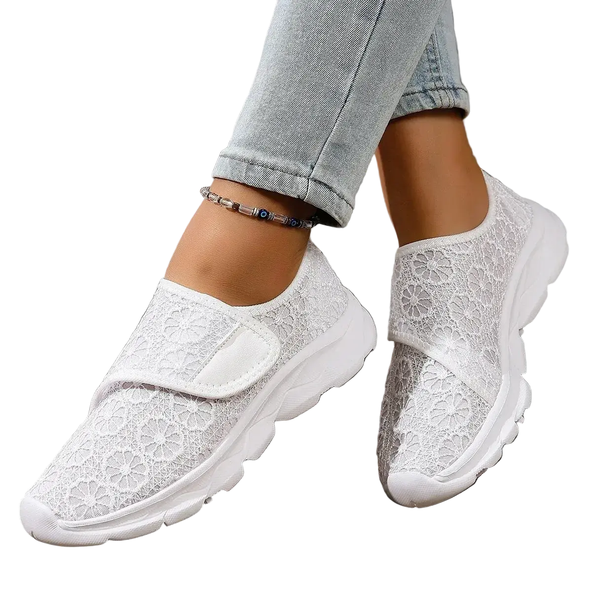 Chaussure Orthopédique Effet Dentelle – Féminine & Confortable Orthopiedique